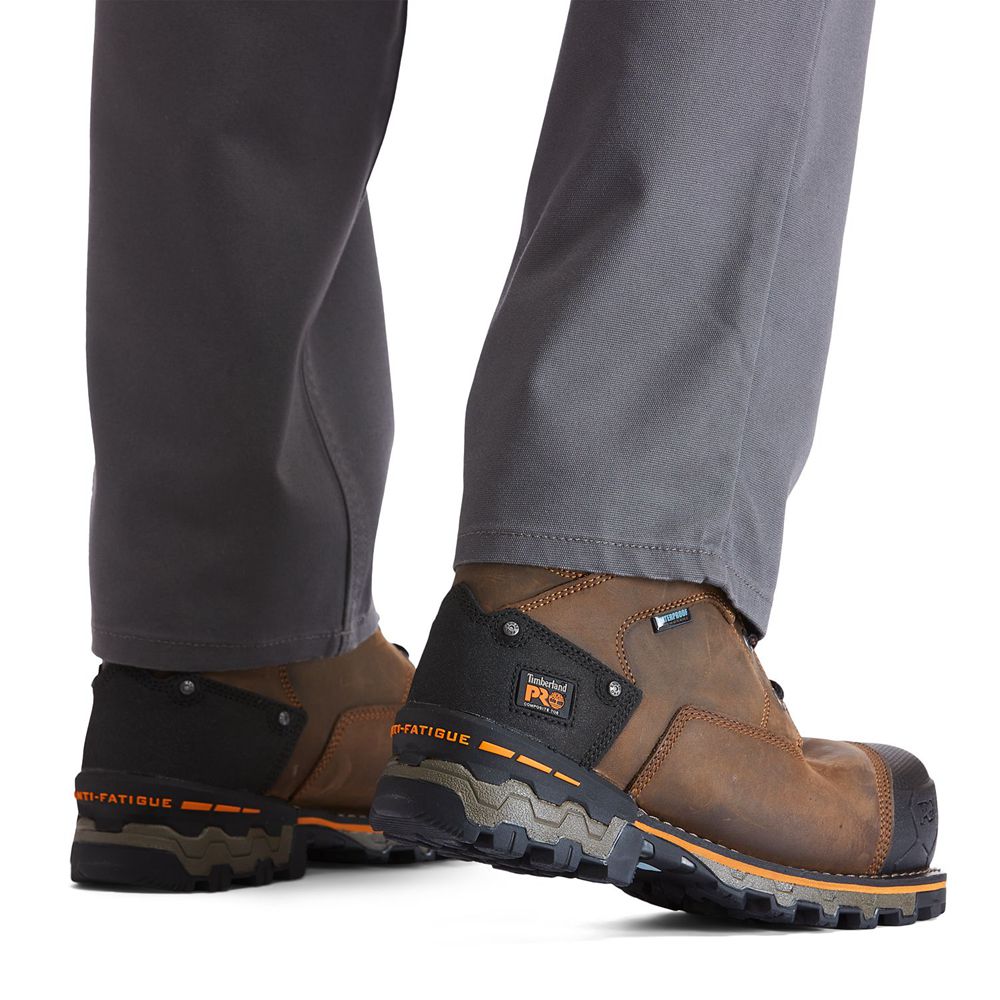 Botas de Trabajo Masculino - Timberland Pro® Boondock 6\" Comp Toe - EQNAU5238 - Marrom/Pretas